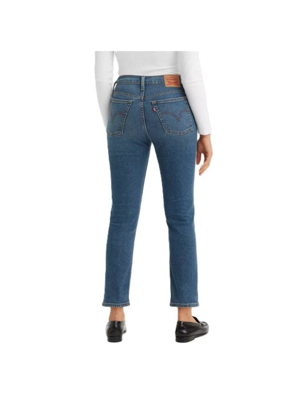 Women's Levi's Wedgie Straight Jeans Button Fly Cropped Maximum Effort 32 x 28 - Picture 3 of 6